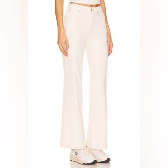 NEW Free People x We The Free Tinsley Baggy High Rise Jeans in White/Ecru - Picture 2 of 9